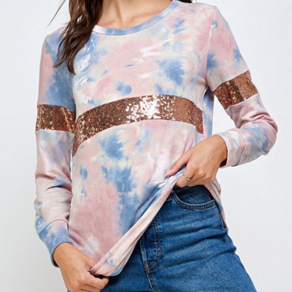 New Junior's Cute Boutique pink tie dye top